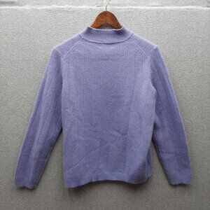 Charter Club Womens Lavender Turtleneck Sweater M Lambswool Angora Rabbit Hair B